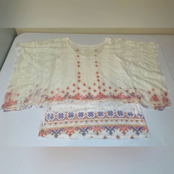Lavish Tops - Blouse with lace cover EUC